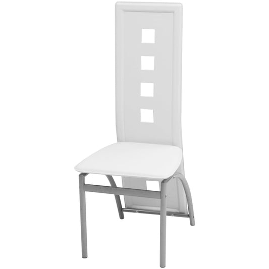 Cadeiras de jantar 2 pcs couro artificial branco
