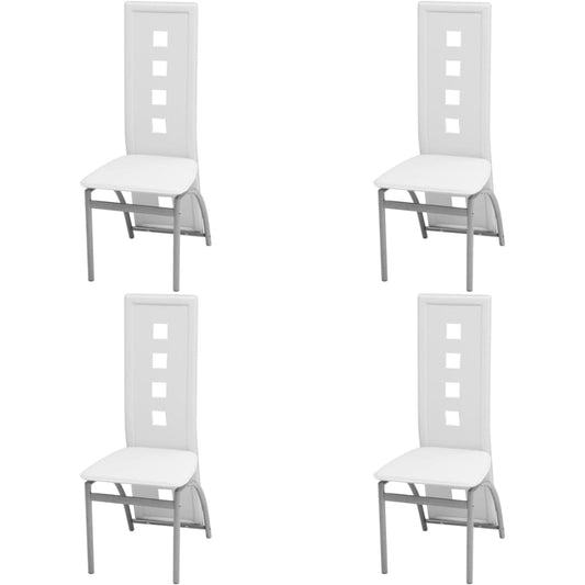 Cadeiras de jantar 4 pcs couro artificial branco