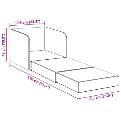 Poltrona convertível tecido cinzento-claro