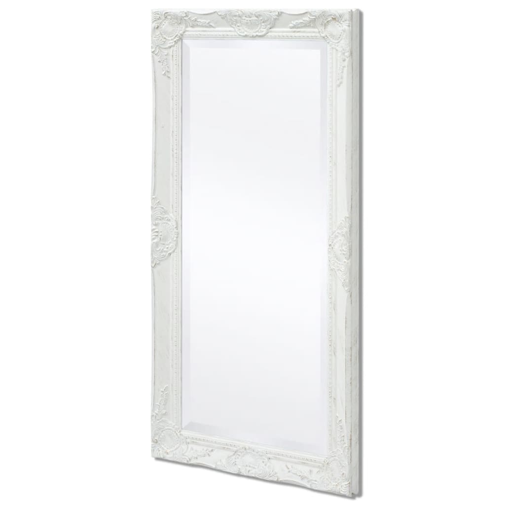 Espelho de parede, estilo barroco, 100x50 cm, branco