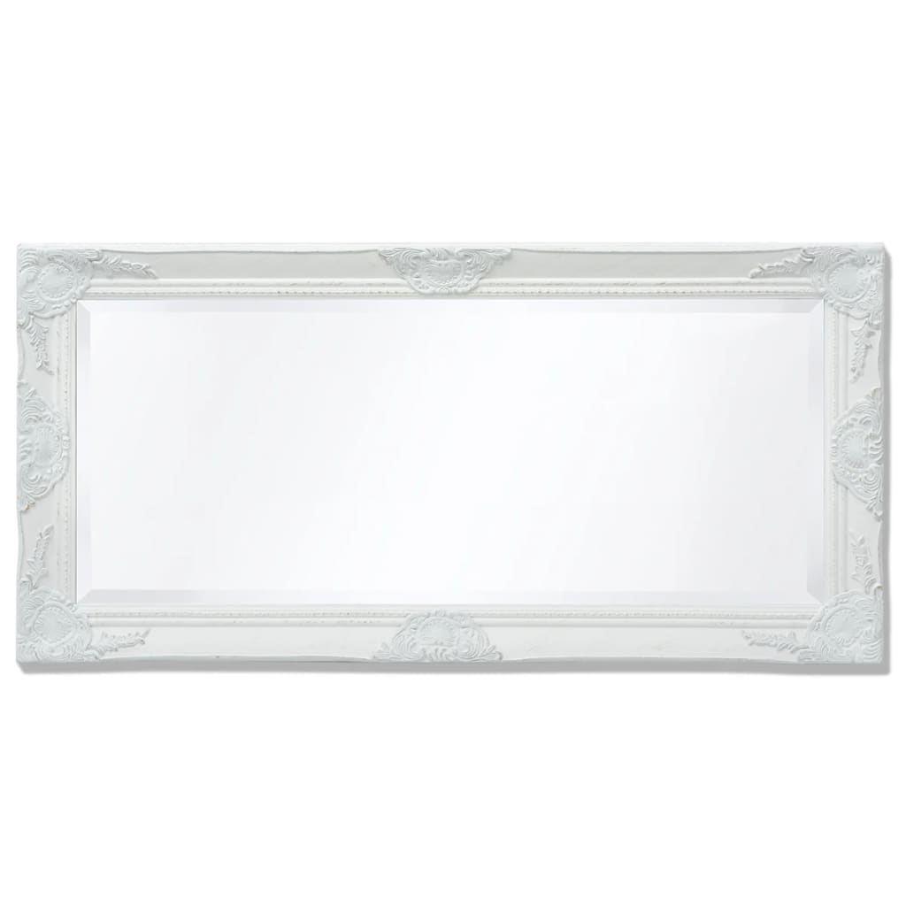 Espelho de parede, estilo barroco, 100x50 cm, branco