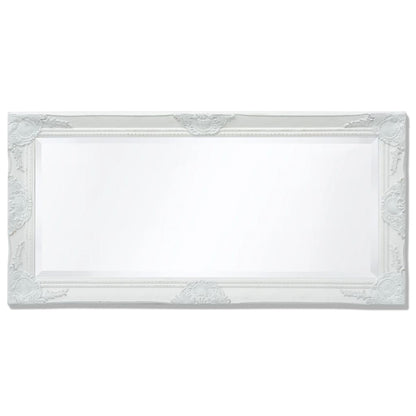Espelho de parede, estilo barroco, 100x50 cm, branco