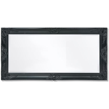 Espelho de parede, estilo barroco, 100x50 cm, preto