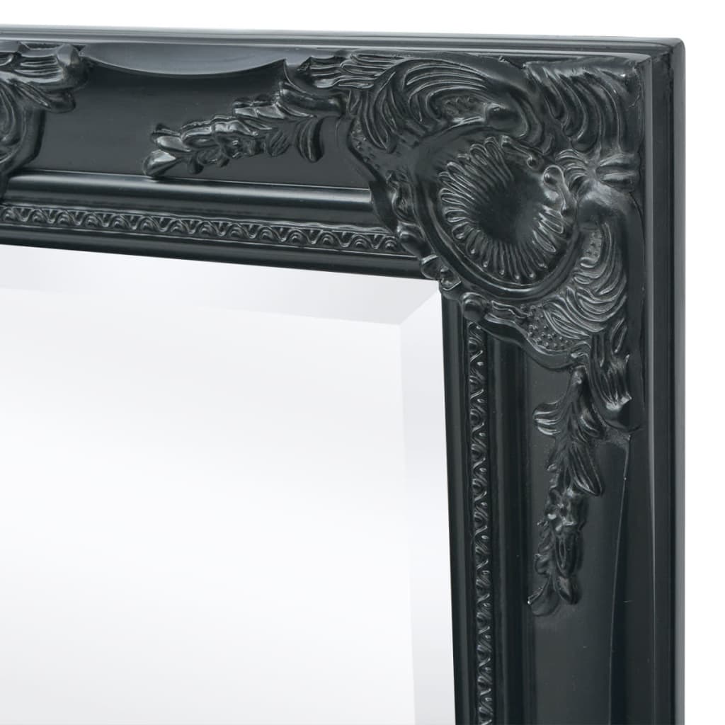 Espelho de parede, estilo barroco, 100x50 cm, preto