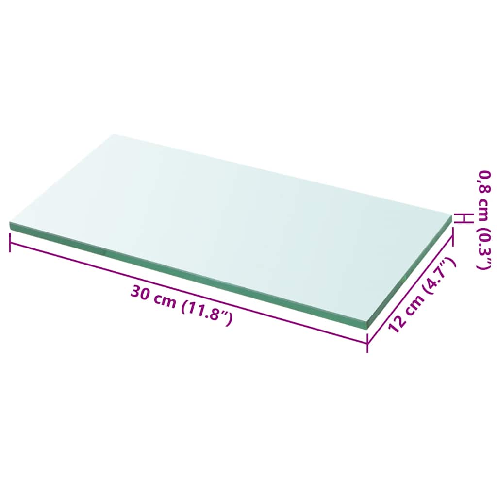 Prateleira de vidro 30x12 cm transparente