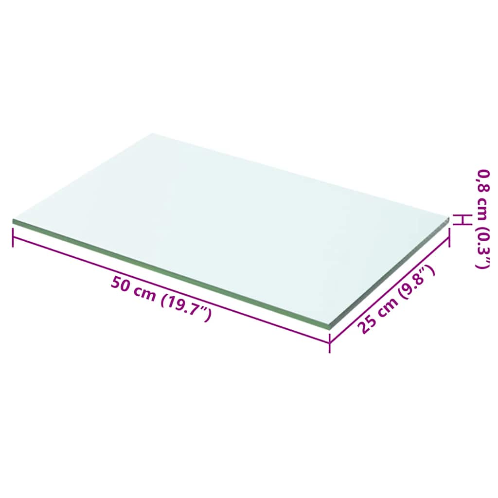 Prateleira de vidro 50x25 cm transparente