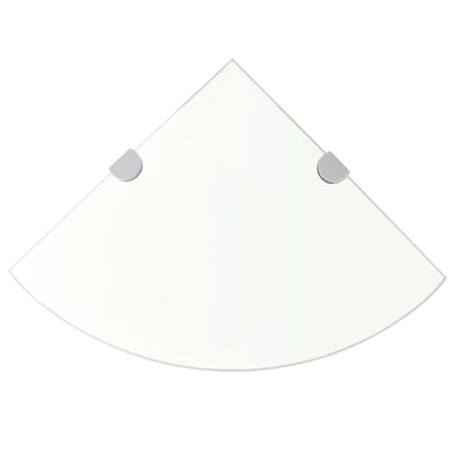 Prateleira canto suportes cromados vidro transparente 25x25cm