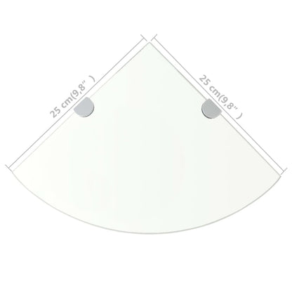 Prateleira canto suportes cromados vidro transparente 25x25cm