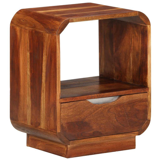Mesa cabeceira c/ gaveta madeira acácia maciça 40x30x50 cm