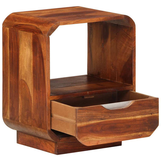 Mesa cabeceira c/ gaveta madeira acácia maciça 40x30x50 cm
