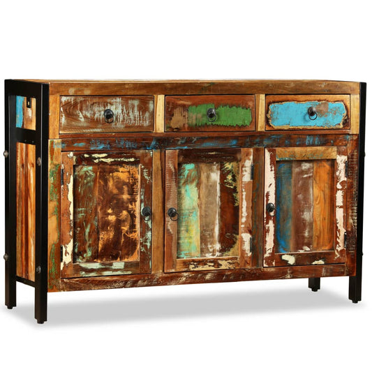 Aparador de madeira reciclada maciça 120x35x76 cm