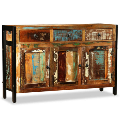 Aparador de madeira reciclada maciça 120x35x76 cm