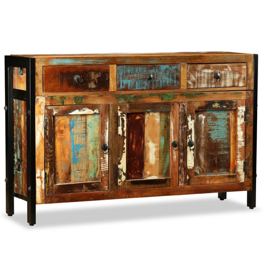 Aparador de madeira reciclada maciça 120x35x76 cm