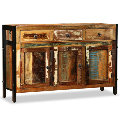 Aparador de madeira reciclada maciça 120x35x76 cm