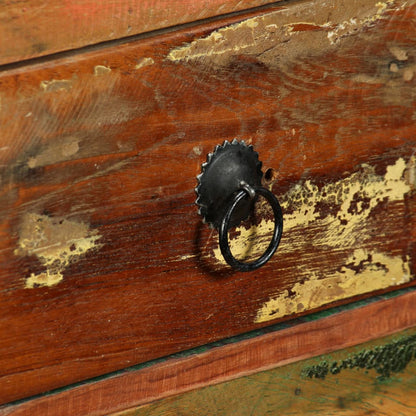 Aparador de madeira reciclada maciça 120x35x76 cm