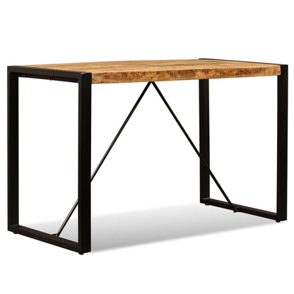 Mesa de jantar madeira de mangueira maciça áspera 120 cm
