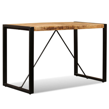 Mesa de jantar madeira de mangueira maciça áspera 120 cm