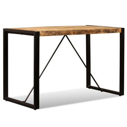 Mesa de jantar madeira de mangueira maciça áspera 120 cm
