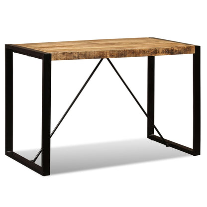 Mesa de jantar madeira de mangueira maciça áspera 120 cm