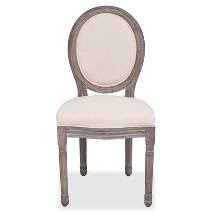 Cadeiras de jantar 2 pcs tecido cor creme