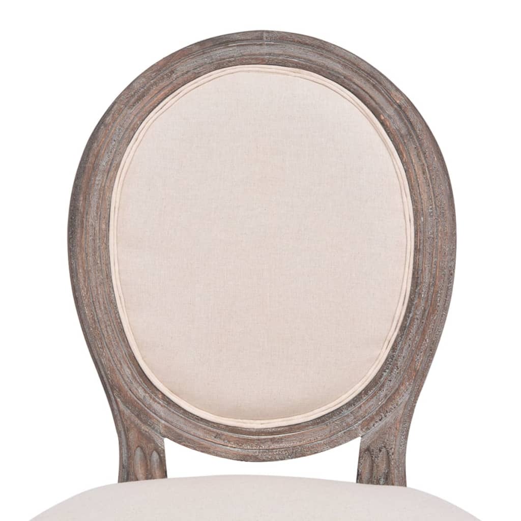 Cadeiras de jantar 2 pcs tecido cor creme