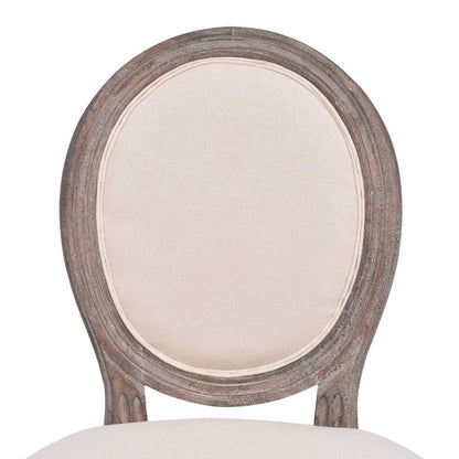 Cadeiras de jantar 2 pcs tecido cor creme
