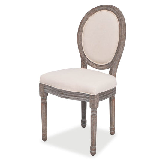 Cadeiras de jantar 4 pcs tecido cor creme