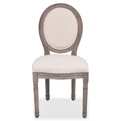 Cadeiras de jantar 4 pcs tecido cor creme