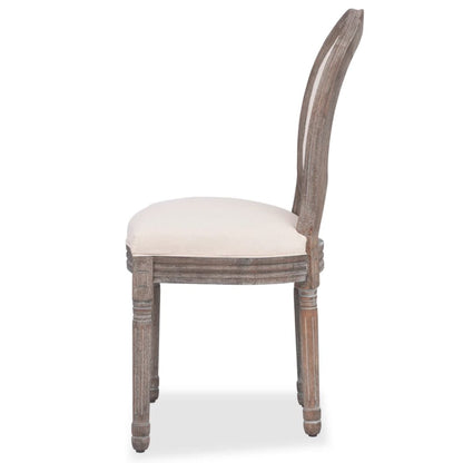 Cadeiras de jantar 4 pcs tecido cor creme