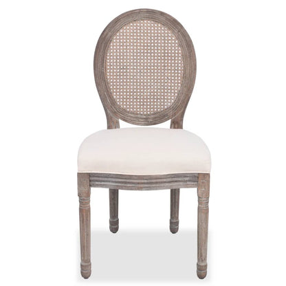 Cadeiras de jantar 2 pcs tecido cor creme