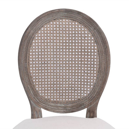Cadeiras de jantar 2 pcs tecido cor creme