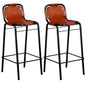 Bancos de bar 2 pcs couro genuíno