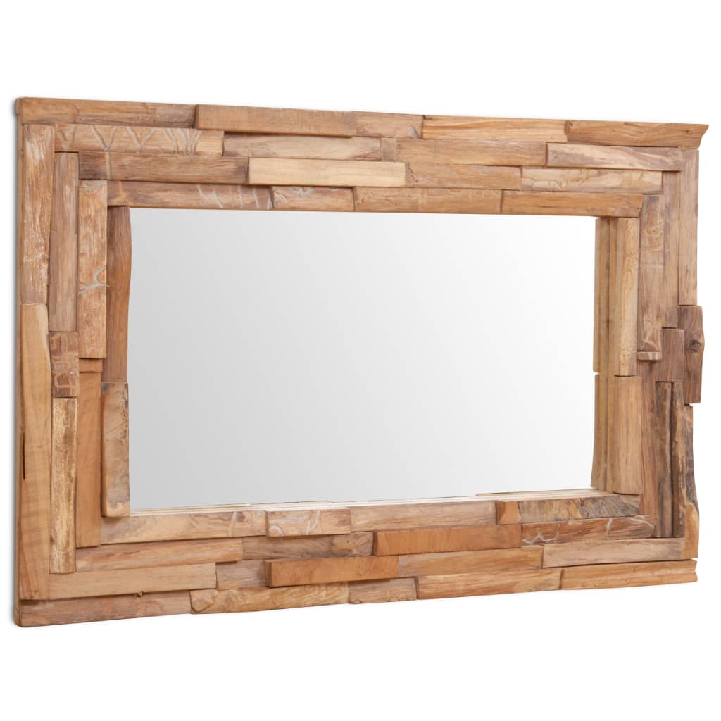 Espelho decorativo em teca 90x60 cm retangular