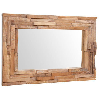 Espelho decorativo em teca 90x60 cm retangular