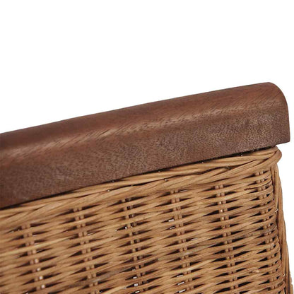 Cadeiras de jantar 6 pcs vime genuíno castanho