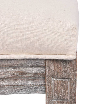 Cadeiras de jantar 6 pcs tecido cor creme