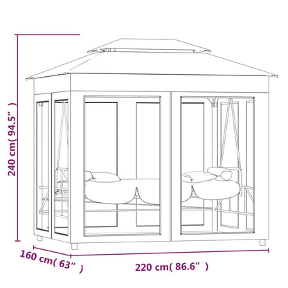 Gazebo com baloiço conversível branco nata