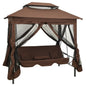 Gazebo com baloiço conversível cor café