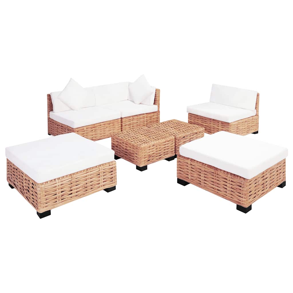 Conjunto de sofás 18 pcs vime genuíno