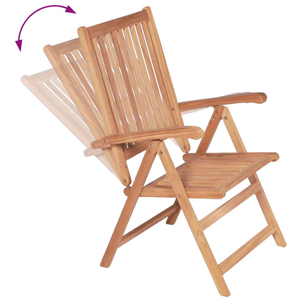Cadeiras de jardim reclináveis 2 pcs madeira teca maciça