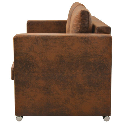 Sofá de 2 lugares 137x73x82 cm camurça artificial
