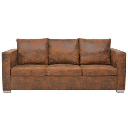 Sofá de 3 lugares 191x73x82 cm camurça artificial