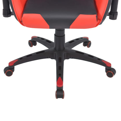 Cadeira escritório reclin. estilo corrida pele artif. vermelho