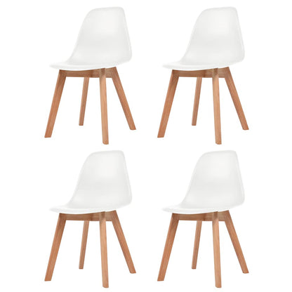 Cadeiras de jantar 4 pcs plástico branco