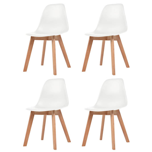 Cadeiras de jantar 4 pcs plástico branco