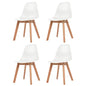 Cadeiras de jantar 4 pcs plástico branco