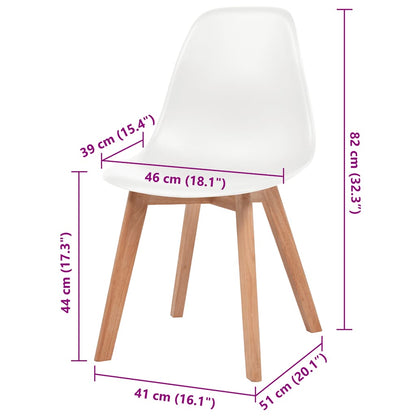 Cadeiras de jantar 4 pcs plástico branco