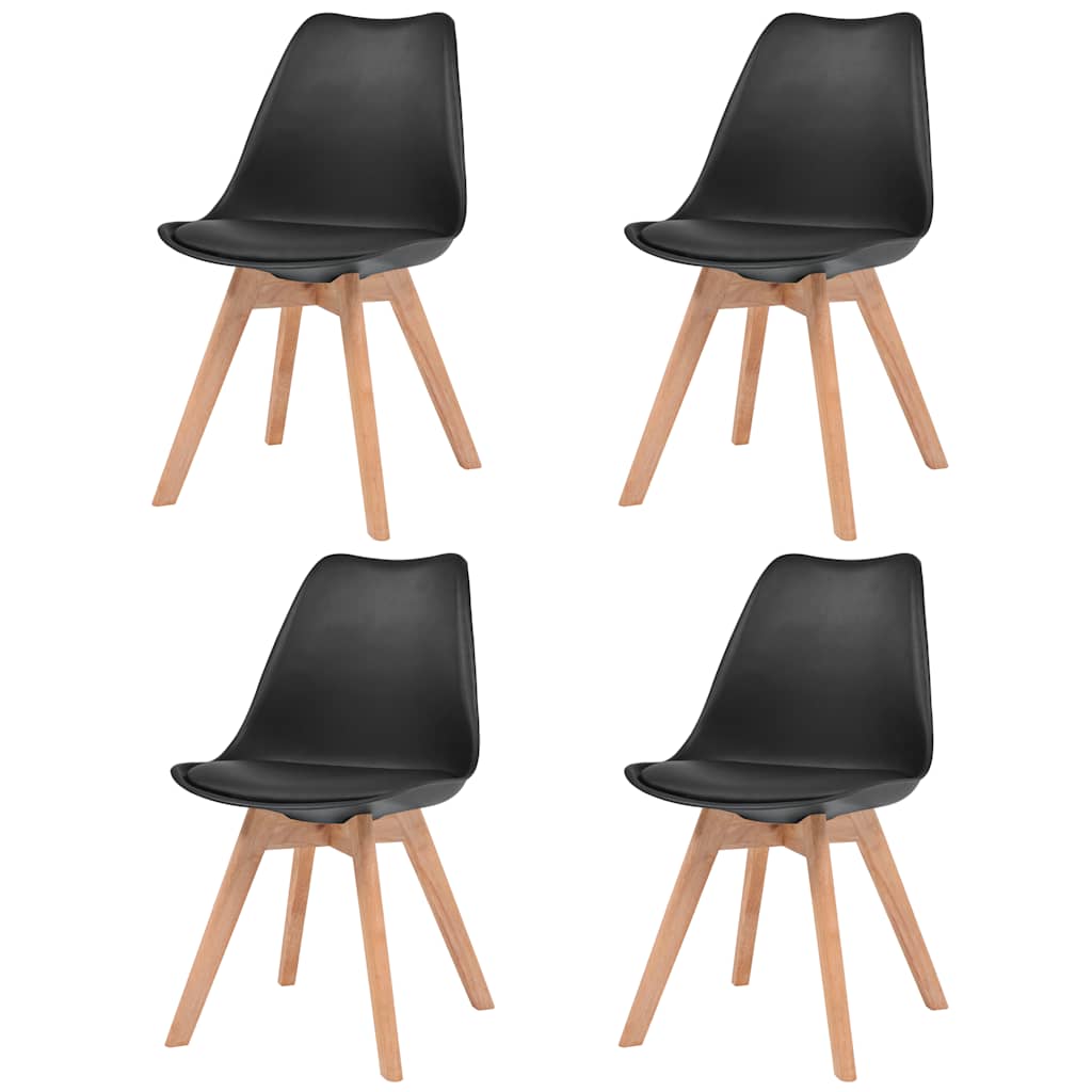 Cadeiras de jantar 4 pcs plástico preto