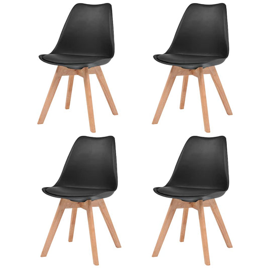 Cadeiras de jantar 4 pcs plástico preto