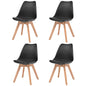 Cadeiras de jantar 4 pcs plástico preto